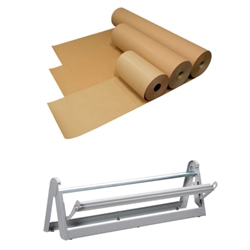 This is an image of Brown Kraft Paper Rolls & Dispensers