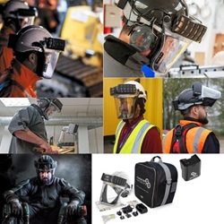 JSP Powercap Infinity PAPR helmet with powered air filtration system for industrial respiratory safety