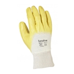 Sandfire yellow 3/4 nitrile dipped gloves with half back knitted wrist from ABL Distribution Pty Ltd