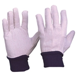 This is an image of Cotton Drill Blue Wrist Gloves from ABL Distribution Pty Ltd