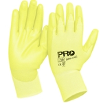 This is an image of Pro-Lite Hi Vis Gloves that are breathable with PU coated palm from ABL Distribution Pty Ltd