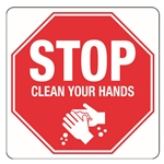 This is an image of Stop Clean Your Hands" 300Mmx225mm Polypropylene" from ABL Distribution Pty Ltd