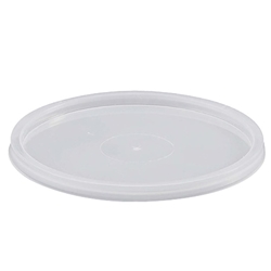 This is an image of Small Round Disposable Plastic Container Lids