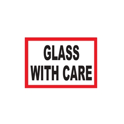 'Glass With Care' Printed Labels from ABL Distribution