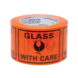 'Glass With Care' Perforated Label Tapes from ABL Distribution