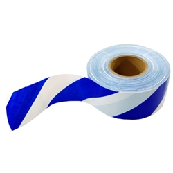 Blue/White Non Adhesive Barricade Tape from ABL Distribution