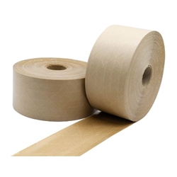 Click here to view larger image Roll of reinforced gummed water activated paper tape with cross-woven filaments for heavy-duty packaging