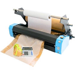Click here to view larger image ABL Double Layer Automatic Honeycomb Paper Dispenser converting kraft paper into eco-friendly 3D cushioning wrap.