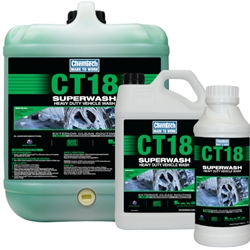 This is an image of Chemtec CT18 Superwash is a heavy duty wash that removes touch road grime, dirt and mud - ABL Distribution Pty Ltd