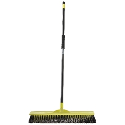 This is an image of Tradesman Broom with Steel Handle suitable for use on bricks, pavement, timber, roads and paths from ABL Distribution Pty Ltd