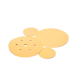 This is an image of 3M Hookit Gold Paper Discs to be used with 3M Orbital Sanders from ABL Distribution Pty Ltd