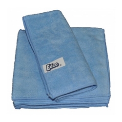 This is an image of Edco blue microfibre cloth use damp or dry without chemical from ABL Distribution Pty Ltd