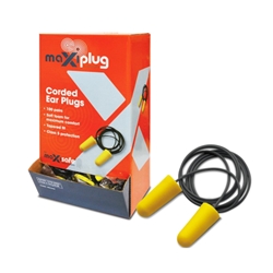 MaxiPlug Disposable Corded Foam Earplugs from ABL Distribution