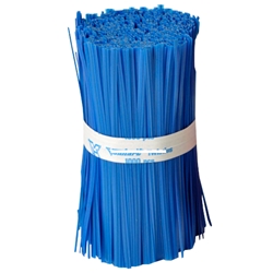 This is an image of Plastic Blue Vinyl Ties from ABL Distribution Pty Ltd