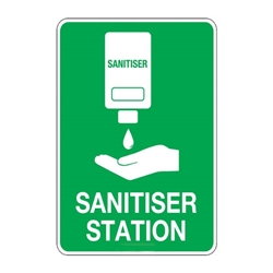 This is an image of Sanitiser Station" 300Mmx225mm" from ABL Distribution Pty Ltd