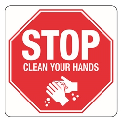 This is an image of Stop Clean Your Hands" 300Mmx225mm Polypropylene" from ABL Distribution Pty Ltd