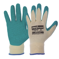 This Is An Image Of Prosense Latex Palm Poly/Cotton Glove at ABL Distribution Pty Ltd